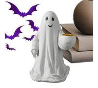 Decorazione artigianale con fantasma di Halloween, statua in miniatura spettrale dello spirito, pezzo di accento in ceramica vintage mentre porta fascino inquietante e migliora il tuo centrotavola da