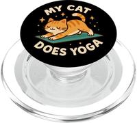 Decorazione artistica a tema "Il mio gatto fa yoga" PopSockets PopGrip per MagSafe