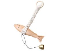 Decorazione artistica da parete a forma di pesce, in legno, decorazione da parete con campana, intagliata a mano, decorazione per casa, casa sul lago, bagno, stanza a tema nautico