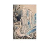 Decorazione artistica da parete con angelo della presenza divina che porta Eve ad Adamo di William Blake, poster per famiglia, bar, ristorante, garage, caffetteria, cartello artistico, regalo, senza