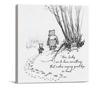 Decorazione artistica da parete con citazione di Winnie the Pooh How Lucky I am to Have Something That Makes Saying Goodbye So Hard su tela, con cornice, pronta da appendere (20 x 20 cm)