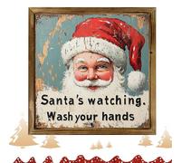 Decorazione artistica da parete con cornice di Babbo Natale, stampa artistica in legno con stampe estetiche con slogan di Babbo Natale, decorazione da tavolo per camera da letto, soggiorno, mensa, 20