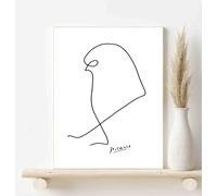 Decorazione artistica da parete con linee disegnate di Picasso, poster su tela senza cornice, dimensioni 20 x 30 cm (Picasso Peinguins Draw Picasso Peinguins Wall Art)