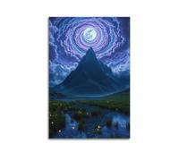 Decorazione artistica da parete con montagna lunare, stampa mistica, poster fantasy, immagine magica su tela, decorazione incantevole per soggiorno, decorazione artistica da parete moderna da