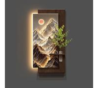 Decorazione artistica da parete con paesaggio 3D a LED, scultura in rilievo con montagna illuminata, moderna decorazione da appendere per soggiorno, camera da letto, ufficio