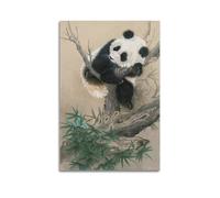 Decorazione artistica da parete con panda che fa un pisolino sull'albero, stampa accogliente, poster pigro, adorabile immagine artistica da parete moderna da appendere (20 x 30 cm)