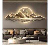 Decorazione artistica da parete in 3D, in legno di pino tradizionale cinese, da appendere alla parete, con luce LED, scultura orientale fatta a mano