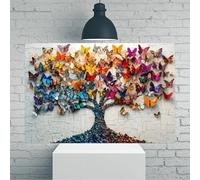 Decorazione artistica da parete in tela rustica vintage con ali di farfalla e albero, 30,5 x 45,7 cm, senza cornice, decorazione per casa e ufficio per soggiorno, camera da letto, cucina e bar