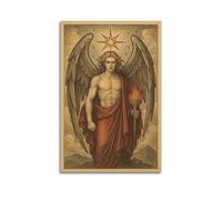 Decorazione artistica da parete moderna su tela, poster religioso con angelo con torcia solenne e sacra che aggiunge un'atmosfera solenne alle sale di preghiera, arte 40 x 60 cm, senza cornice