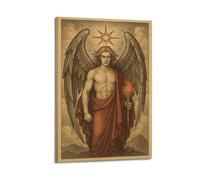 Decorazione artistica da parete moderna su tela, poster religioso con angelo con torcia solenne e sacra che aggiunge un'atmosfera solenne alle sale di preghiera, arte artistica, 20 x 30 cm, stile