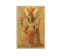 Decorazione artistica da parete moderna su tela, poster religioso con antica dea egizia solenne e sacra che aggiunge un'atmosfera solenne alle sale di preghiera, arte 30 x 45 cm, senza cornice