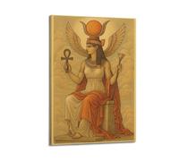 Decorazione artistica da parete moderna su tela, poster religioso con antica dea egizia solenne e sacra che aggiunge un'atmosfera solenne alle sale di preghiera, arte artistica, 40 x 60 cm, stile