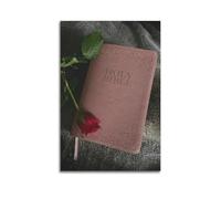 Decorazione artistica da parete moderna su tela, poster religioso con stampa della Bibbia e rosa, 40 x 60 cm, senza cornice
