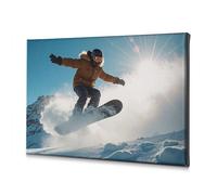 Decorazione artistica da parete per bagno, snowboarder in azione su una giornata di sole, stampa su tela, decorazione pasquale cristiana decorativa Para Cuartos (40 x 60 cm)
