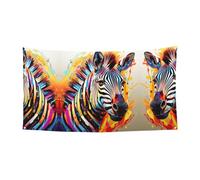 Decorazione astratta della bandiera di Halloween di stampa della zebra animale, segno appeso dell'interno all'aperto, forniture di festa con gli occhielli del metallo