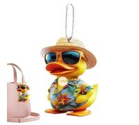 Decorazione Auto - Accessori per Specchietto Retrovisore in Acrilico 2D Gialla - Decorativo a Forma di Animale per Borsa Portachiavi Adulti e Bambini