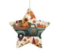 Decorazione Autumn Pumpkin Sunflowers Gnome Truck Sseasonal Fall Harvest Pendente Con Nastro Dorato Natalizia Ornamento Per Domestico Commerciale Esterni
