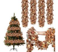Decorazione autunnale ghirlanda autunnale con foglie d'acero, decorazione autunnale con catena luminosa a LED, ghirlanda autunnale con illuminazione, 10 m, 100 LED, in plastica, con foglie d'acero
