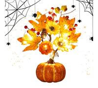 Decorazione Autunnale Illuminata | Centrotavola da Raccolto Ringraziamento Autunno con Batteria | Decorazioni Ringraziamento Artificiale con Luci Led,per Casa Cucina Ufficio Matrimonio