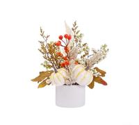Decorazione autunnale per feste di riso e zucca, pianta in vaso, per Halloween, per interni ed esterni, colore bianco