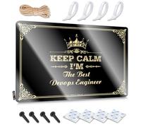 Decorazione autunnale per interni, divertente decorazione da parete per ingresso, con scritta "Keep Calm I'm The Best Devops Engineer", decorazione rustica da parete (30 x 40 cm)