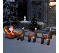 Decorazione Babbo Natale Gonfiabile con Renne LED 490 cm