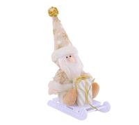 Decorazione bambola slitta natalizia da interno con renne figure Babbo Natale