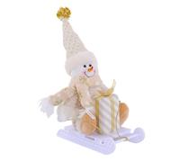 Decorazione bambola slitta natalizia da interno con renne figure Babbo Natale
