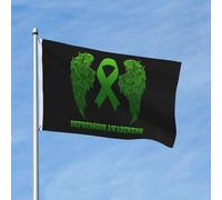 Decorazione Bandiera Stampata Depression Awareness Bandiera Da Cortile Colore Vivido Bandiera Da Giardino Per Camion, Decorazione Domestica, Giardino, 3X5 Ft
