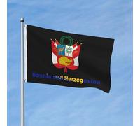 Decorazione Bandiera Stampata National Emblem Bosnia And Herzegovina Bandiera Da Esterno Outdoor Bandiera Da Cortile Per La Fattoria All'Aperto, Barca, Decorazione Domestica, 3X5 Ft