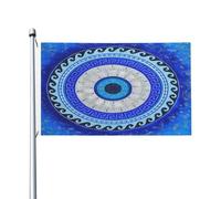 Decorazione Bandieras Pirati 90X150Cm Blue Greek Matiasma Evil Eye Bandierine Resistente Ai Raggi Uv Bandieraes Dell'Individualità Per Giardino, Cortile, La Fattoria All'Aperto