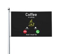Decorazione Bandieras Pirati 90X150Cm The Coffee Is Calling And I Must Go Bandieraes Dell'Individualità Resistente Ai Raggi Uv Bandieras Da Giardino Per Decorazione Domestica, Camion, Barca