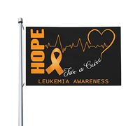 Decorazione Bandierine 90X150Cm Hope For A Leukemia Awareness Bandiera Da Cortile Resistente Ai Raggi Uv Bandieraes Dell'Individualità Per La Fattoria All'Aperto, Cortile, Feste