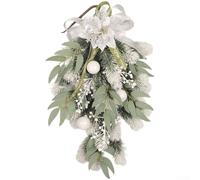 Decorazione bianca della porta del PE dell'albero di vacanza capovolto di | Robusto materiale PE, design leggero, lunghezza 50 cm, finitura bianca, ideale per un uso festivo a lungo termine