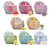 Decorazione Candele Profumate, Regalo Donna, Color Cloud e Mist Serie 8 Set 480 G, Tempo di Combustione 160 Ore, per Alleviare lo Stress, per Anniversario, Compleanno