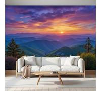 Decorazione Carta da Parati 3D Murale di Sfondo Per Montagne All'Alba Paesaggi Naturali 3D Murales Carta da Parati Fotomurali Poster Murale Soggiorno Camera Letto-400Lx280A cm