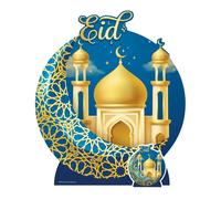 Decorazione Cartonato A Forma Di Mezzaluna Per Eid Con Mini Standee Gratuito
