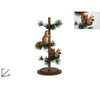 Decorazione Casa Scoiattoli su Tronco con Rami e Pigne 43 cm
