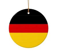 Decorazione circolare in ceramica natalizia con stampa bandiera tedesca, regalo per la famiglia e gli amici
