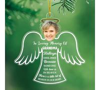 Decorazione commemorativa dell'albero di Natale della foto del viso, lutto personalizzato in ornamento a forma di memoria amorevole, regali decorativi per ricordi acrilici, immagine personalizzata e