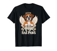 Decorazione commemorativa «My Angel Has Paws» a Forma di Pugile con Ali per Cani Maglietta