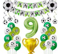 Decorazione Compleanno 9 Anni Calcio - Palloncini e Accessori per Festa Ragazzo
