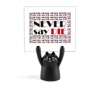 Decorazione con citazione Never Say Die Art Deco Fashion Memo Cartoon gatto nero