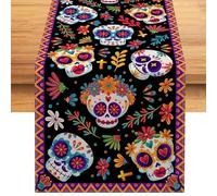 Decorazione con teschio messicano | Runner da tavola messicani decorativi morbidi - Forniture per feste a tema messicano Decorazioni riutilizzabili per l'altare del Giorno dei Morti per decorazioni pe