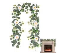 Decorazione corona della camera, eucalipto ghirlanda con fiori per tavolo - 6ft eucalipto artificiale ghirlandai