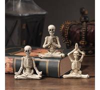 Decorazione creativa in resina per Halloween, Pasqua, versatile, decorazione da tavolo per arredare la stanza, serie originale per un'atmosfera festosa, in 3 pezzi (bianco, 6,4 x 4 x 8,3 cm)
