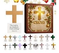 Decorazione Croce Natale 2025 Avvento - Decorazione Natalizia Cristiana In Acrilico 2D | 20 Giorni Calendario Conto Alla Rovescia Religioso - Per Albero Auto Specchietto Parete Finestra