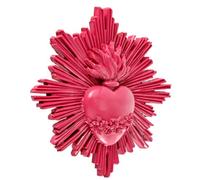 DECORAZIONE CUORE EX VOTO DA PARETE RESINA AMARANTO 13 cm