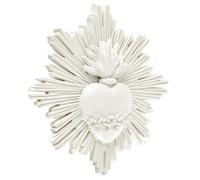 DECORAZIONE CUORE EX VOTO DA PARETE RESINA BIANCO 13 cm