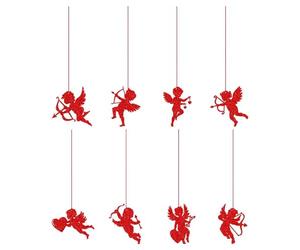 Decorazione da appendere a forma di Cupido, 8 pezzi, design con placca di San Valentino, colori vivaci, per creare atmosfera, decorazione per la casa, anniversario, 8 pezzi